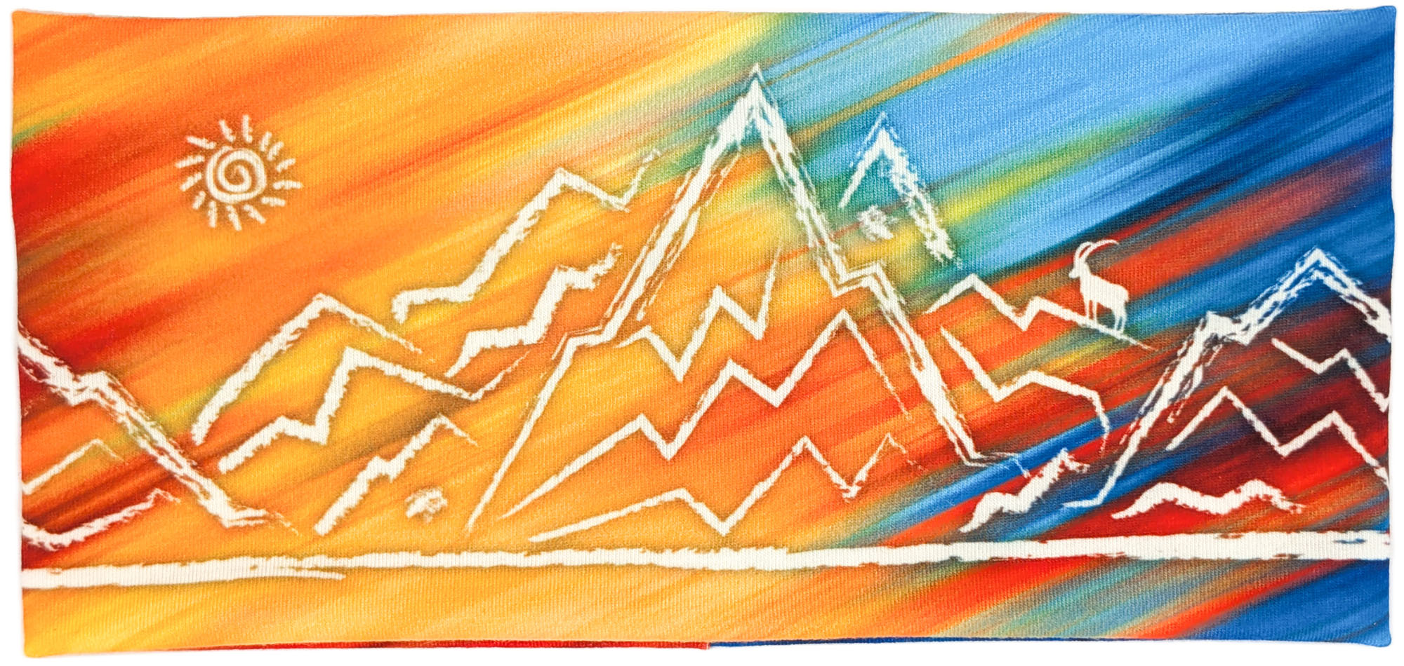 Stirnband Sonnenuntergang Farben mit Bergmotiv