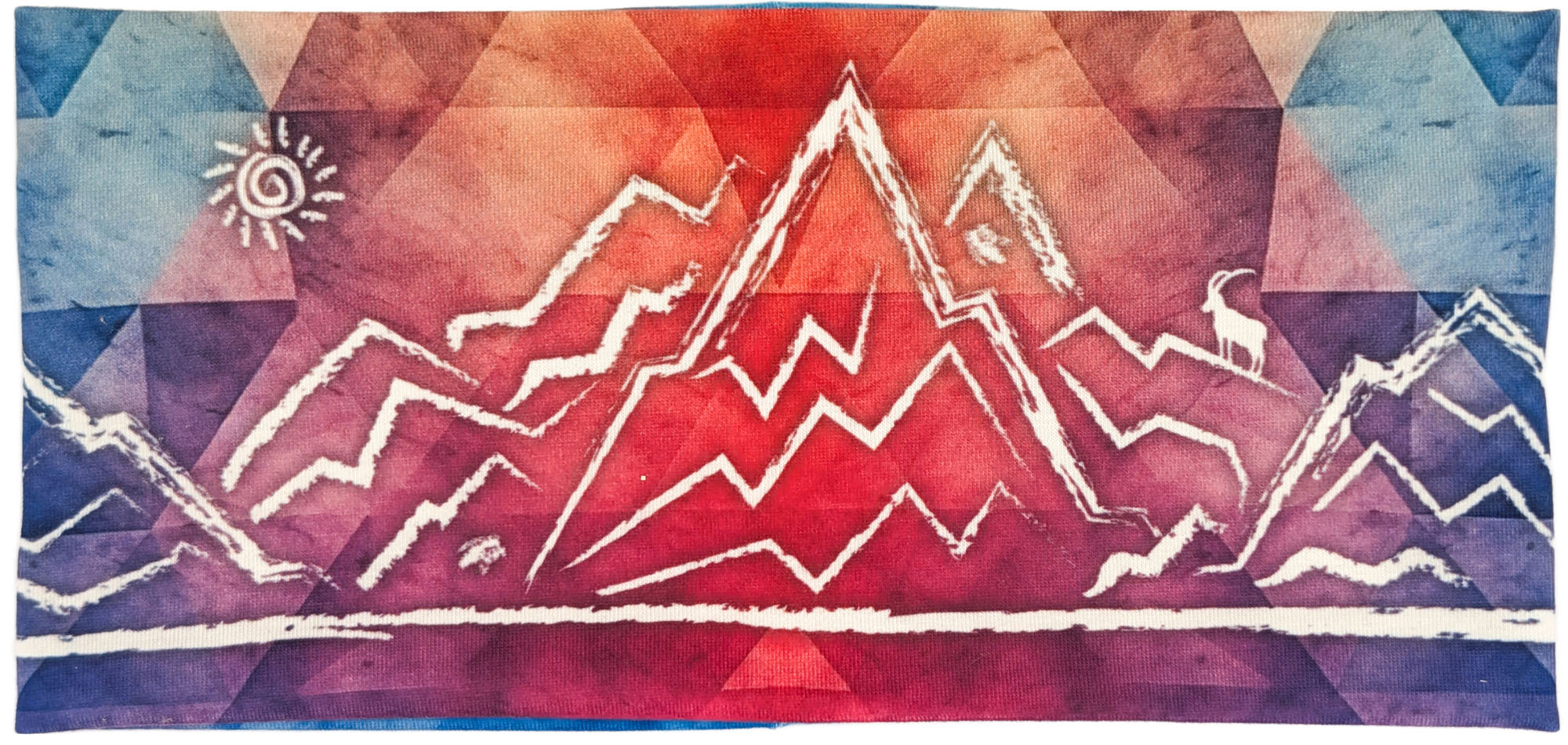 Stirnband Geometrisch Bunt mit Bergmotiv